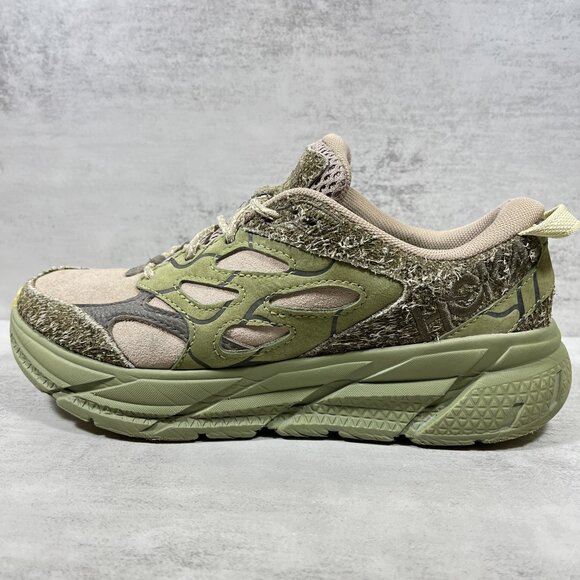 Hoka Shoes - Hoka One One U Clifton L Suede Running Shoes - Women's Size 7.5 - Green